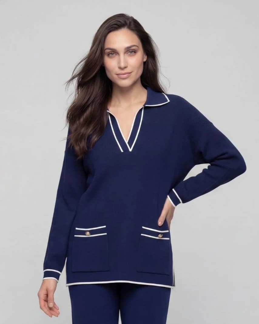 Suéter Polo Lodi Azul