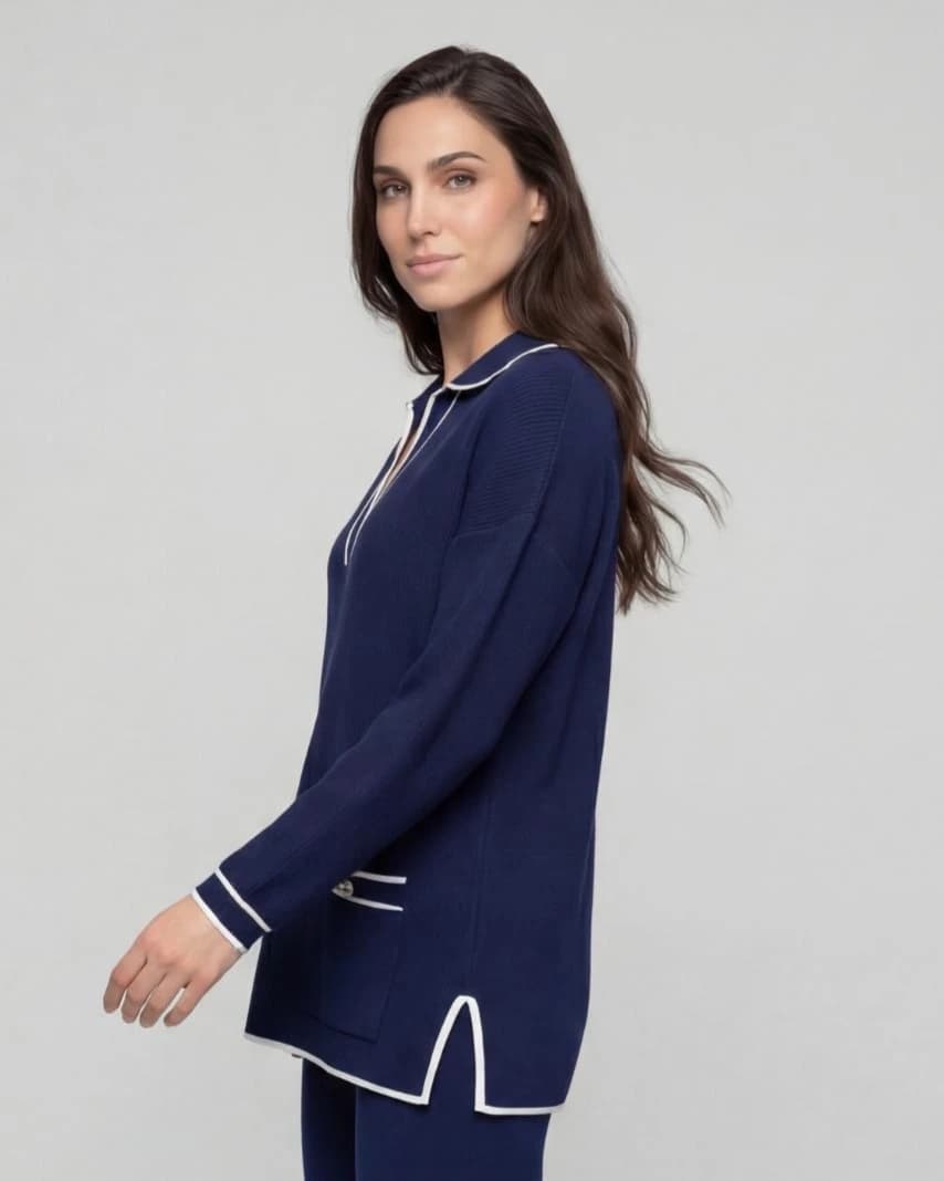 Suéter Polo Lodi Azul hover