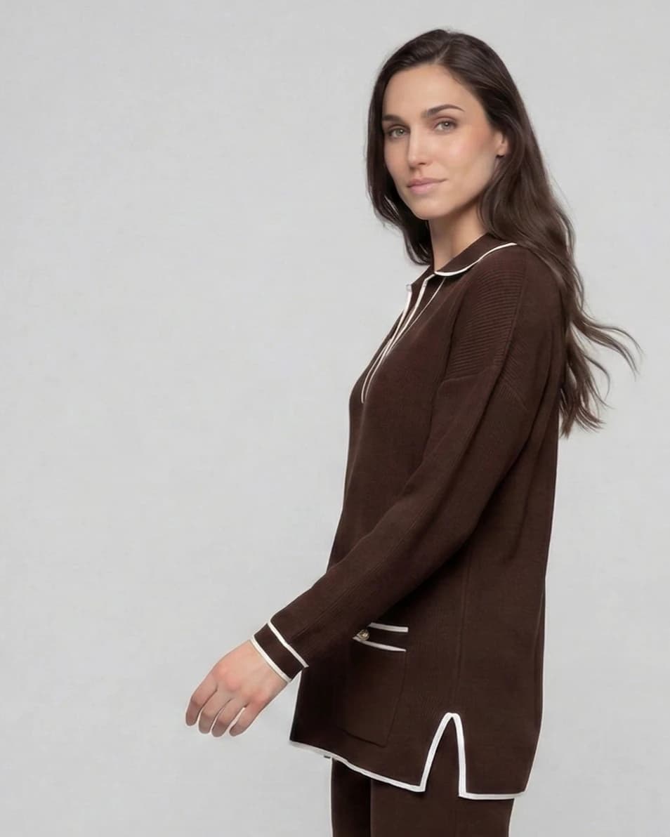 Suéter Polo Lodi Chocolate hover