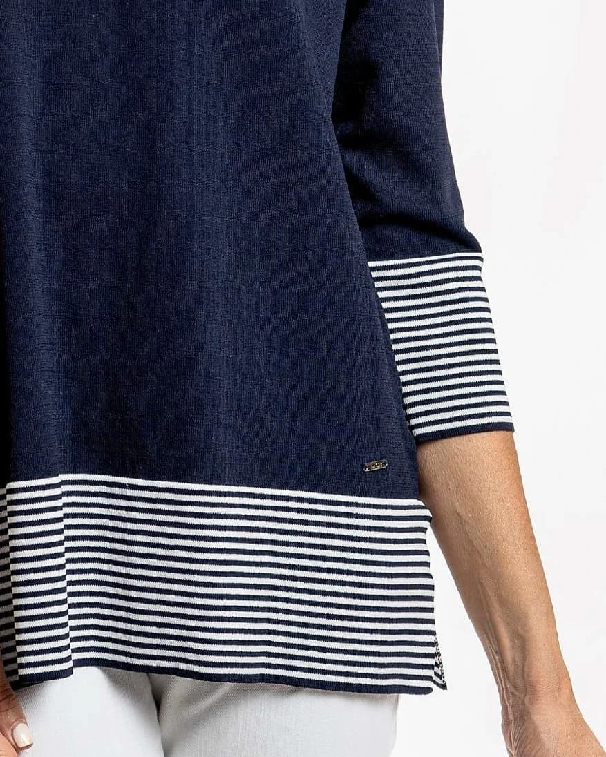 Suéter Marino con Rayas en contraste: Marinero, Estilo Eterno — vista 2