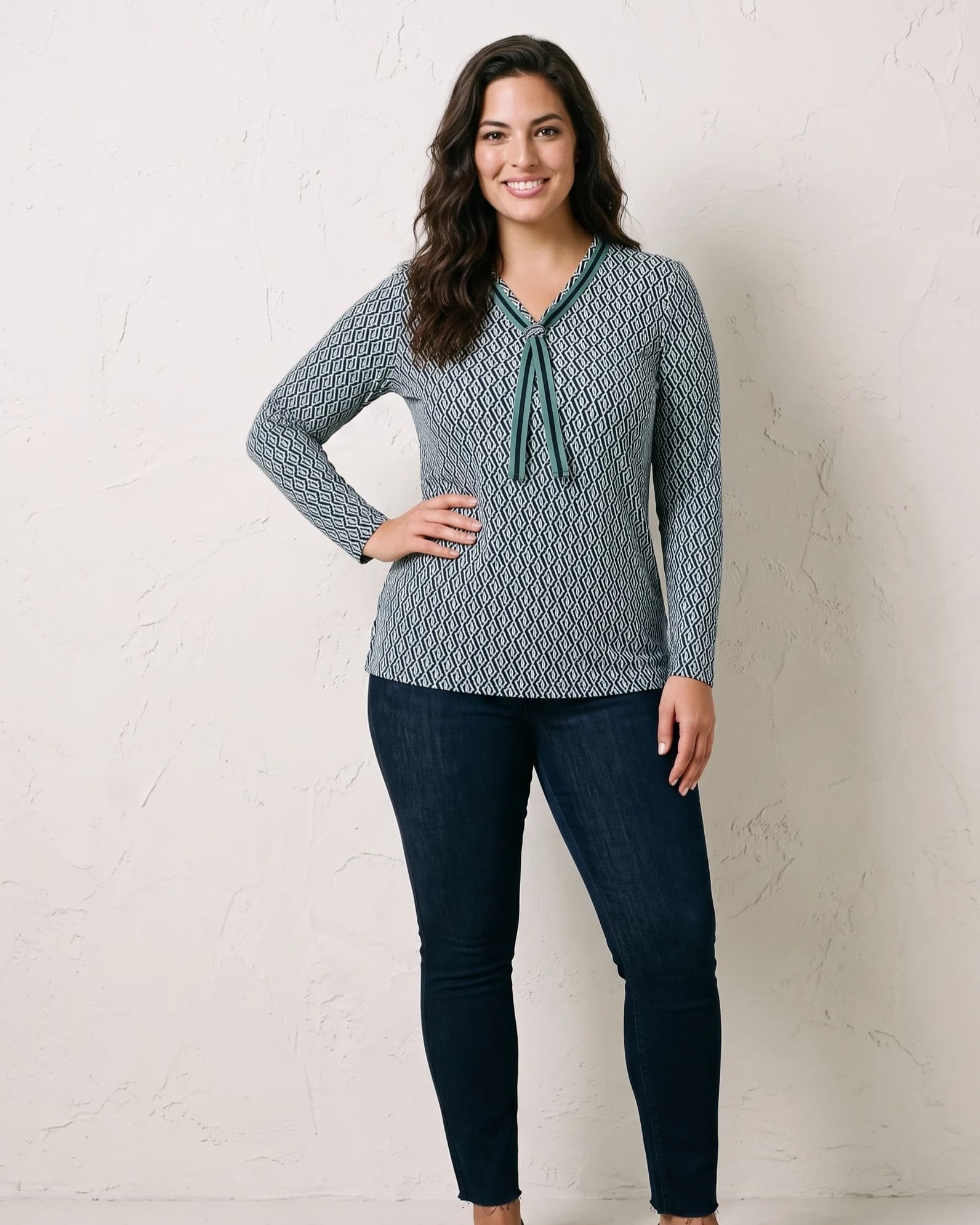 Blusa Micropeach Geométrica